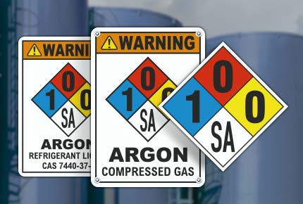 NFPA 704 Argon Signs