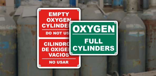 Oxygen Cylinder Signs