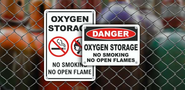 Oxygen Storage Signs