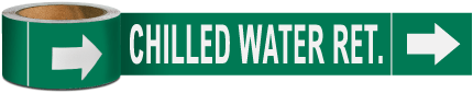 Chilled Water Ret. Pipe Marker on a Roll