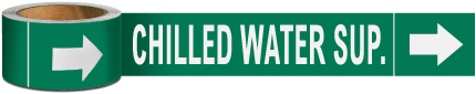 Chilled Water Sup. Pipe Marker on a Roll
