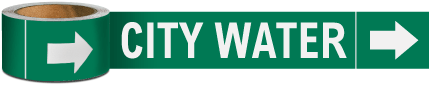 City Water Pipe Marker on a Roll