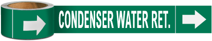 Condenser Water Ret. Pipe Marker on a Roll