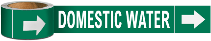 Domestic Water Pipe Marker on a Roll