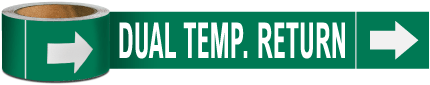 Dual Temp. Return Pipe Marker on a Roll