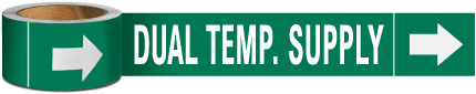 Dual Temp. Supply Pipe Marker on a Roll
