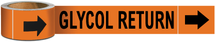 Glycol Return Pipe Marker on a Roll