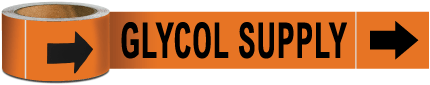 Glycol Supply Pipe Marker on a Roll