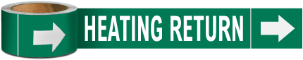 Heating Return Pipe Marker on a Roll