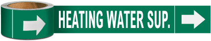 Heating Water Sup. Pipe Marker on a Roll
