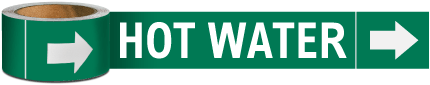Hot Water Pipe Marker on a Roll