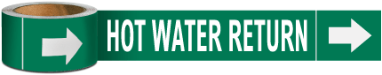 Hot Water Return Pipe Marker on a Roll