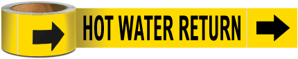 Hot Water Return Pipe Marker on a Roll