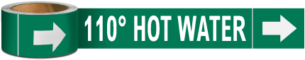110 Hot Water Pipe Marker on a Roll