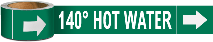 140 Hot Water Pipe Marker on a Roll