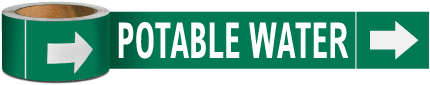 Potable Water Pipe Marker on a Roll
