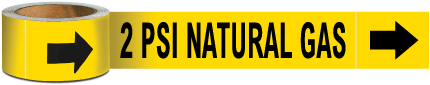 2 Psi Natural Gas Pipe Marker on a Roll