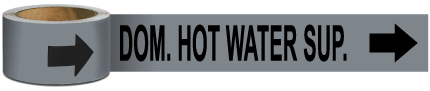 Dom. Hot Water Sup. Pipe Marker on a Roll