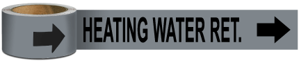 Heating Water Ret. Pipe Marker on a Roll