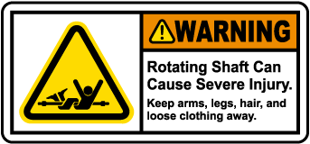 Rotating Shaft Keep Away Label
