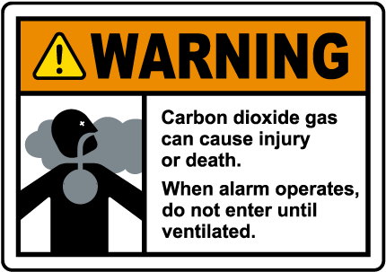 Warning Carbon Dioxide Gas Do Not Enter Sign