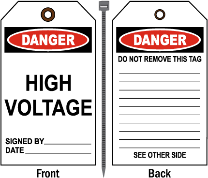 Danger High Voltage Tag
