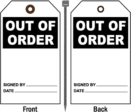 Out Of Order Tag