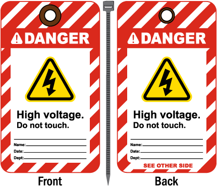 Danger High Voltage Tag