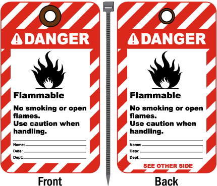 Danger Flammable No Smoking Tag