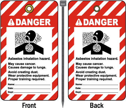Danger Asbestos Inhalation Hazard Tag