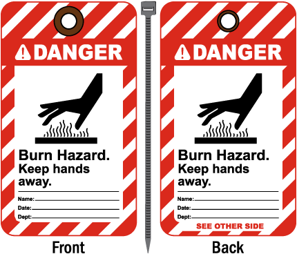 Danger Burn Hazard Tag