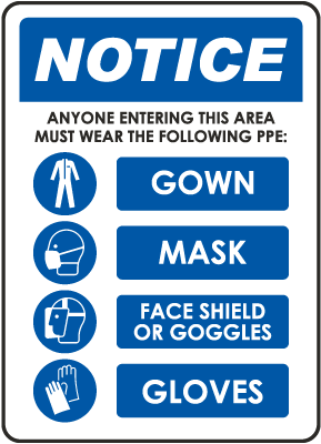Notice Required PPE Sign