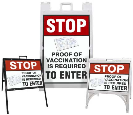 Stop Proof of Vaccination Required to Enter Sandwich Board Sign