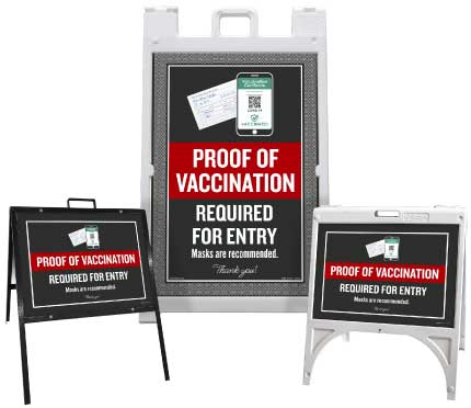 Proof of Vaccination Required to Enter Sandwich Board Sign