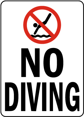 Montana No Diving Sign
