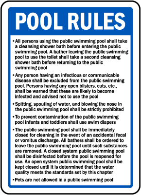 Hawaii Pool Rules Sign
