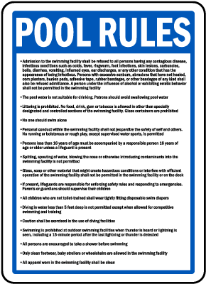 Illinois Pool Rules Sign