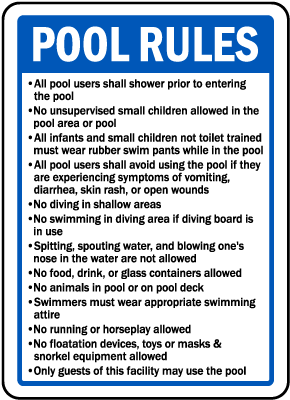 Maine Pool Rules Sign