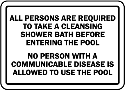 Massachusetts Shower Required Sign