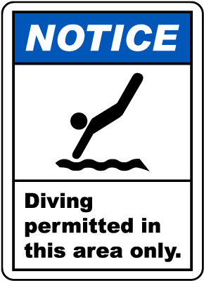 New Jersey Diving Permitted Sign