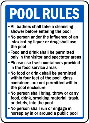 New Mexico Pool Rules Sign
