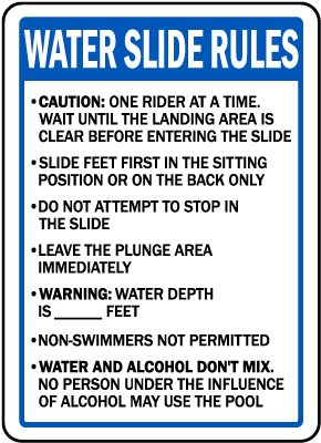 Oregon Water Slide Rules Sign