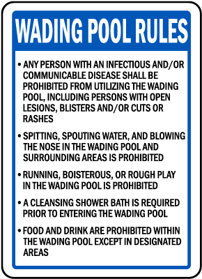 Rhode Island Wading Pool Rules Sign