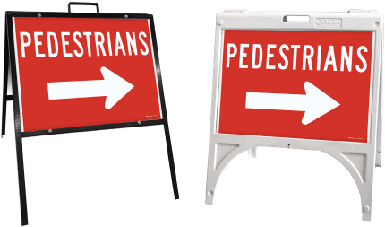 Pedestrians to the Right Sandwich Board Sign