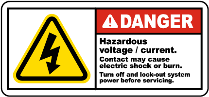 Hazardous Voltage Turn Off Label