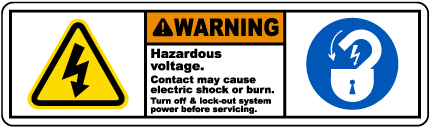 Hazardous Voltage Turn Off Power Label