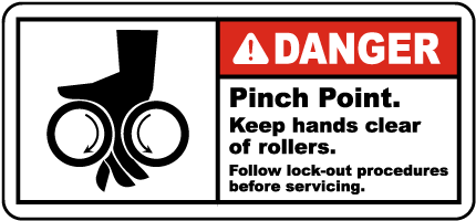 Pinch Point Keep Hands Clear Label