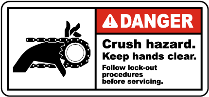 Crush Hazard Keep Hands Clear Label