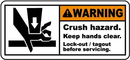 Crush Hazard Lock-Out Tagout Label