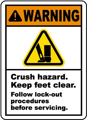 Crush Hazard Lock-Out Tagout Label